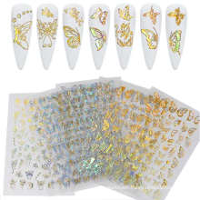 Hot-sale Butterfly Nail Stickers Custom Nail Wraps 3D Art Butterfly Designers Nail Stickers